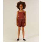 Embroidery Tank Top & Daisies Terry Shorts | Brown