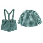 Aqua Green Vichy Shirt & Shorts