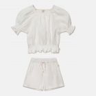 Flora Linen Crop Top & Hans Linen Shorts | Ivory