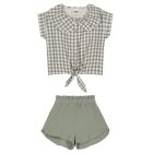 Shorts Georgette & Blosue Coco Green Grey Gingham
