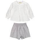 Tokyo Shirt White & Pina Shorts Mini Check