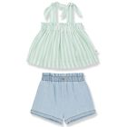 Adela Top & Beatrice Short | Denim/Subtle Green