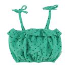 Top W/ Straps Green W/ Black Hearts Allover