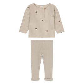 Orso Top In Artichoke Grey & Rom Pom Leggings In Muted Grey