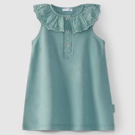 Dress Pique W/ English Embroidery Collar