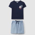 Wave Rider Tshirt & Striped Shorts