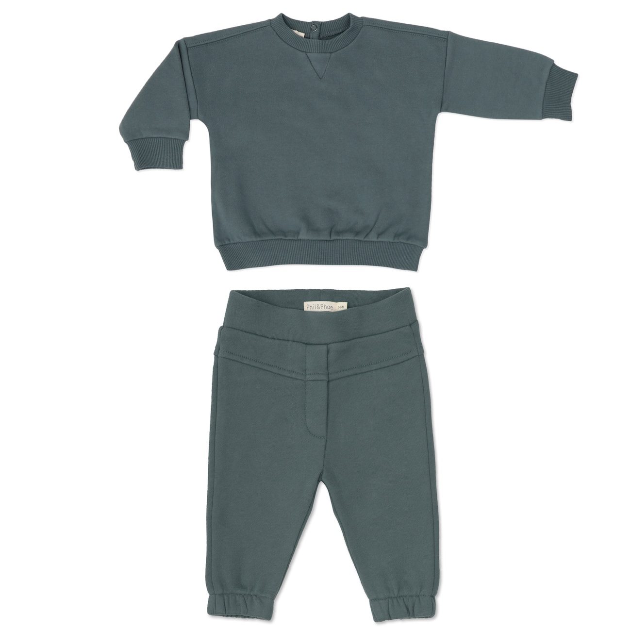 Chunky Sweater & Tapered Sweatpants | Washed Emerald