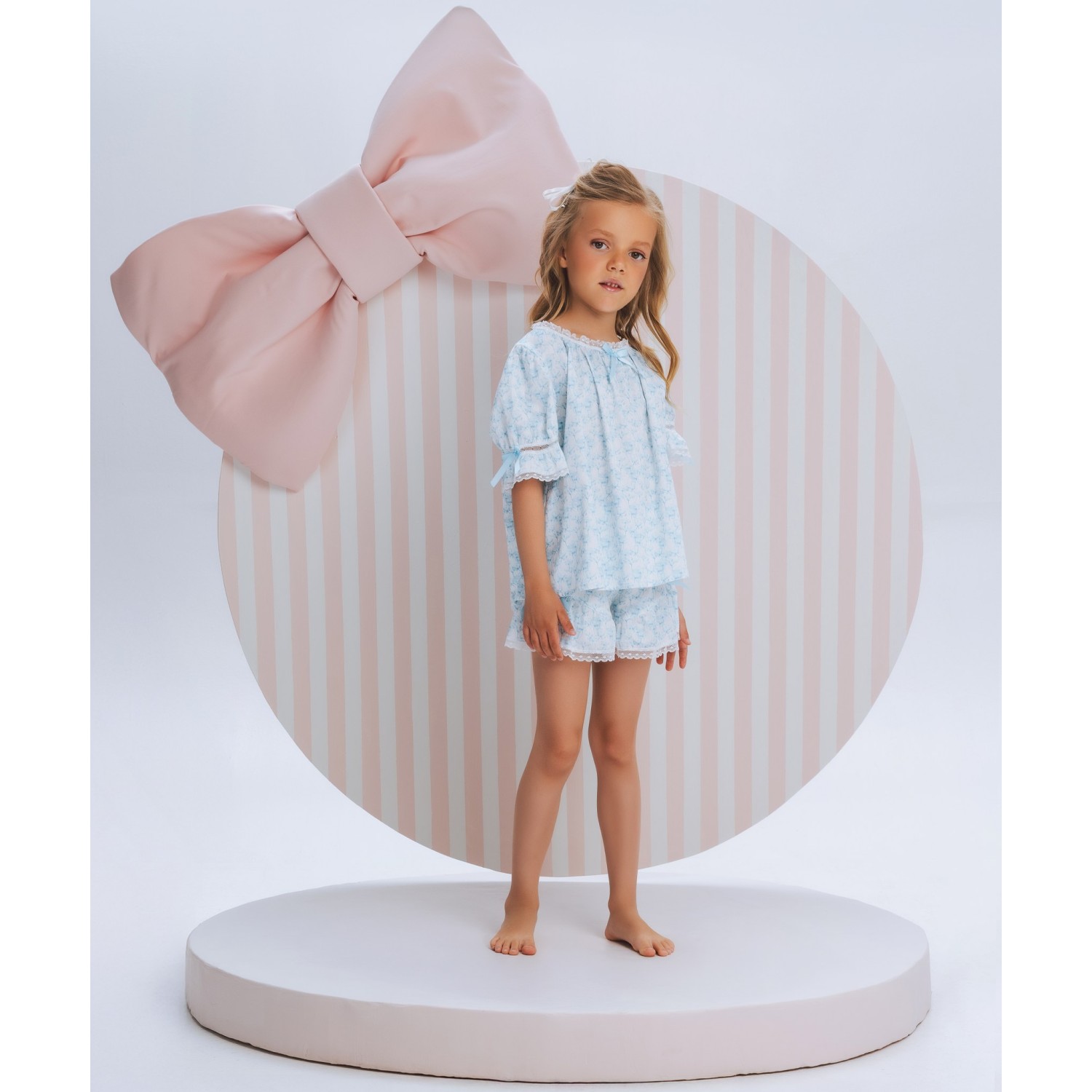 Mari Pajama Set Blue Flowers