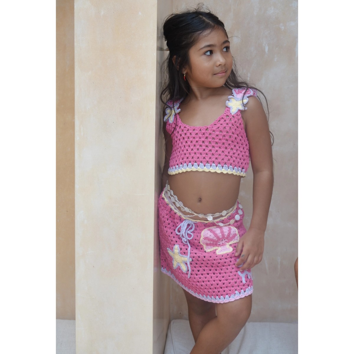 Aiko Crop & Ocean Skirt Magenta Mermaid