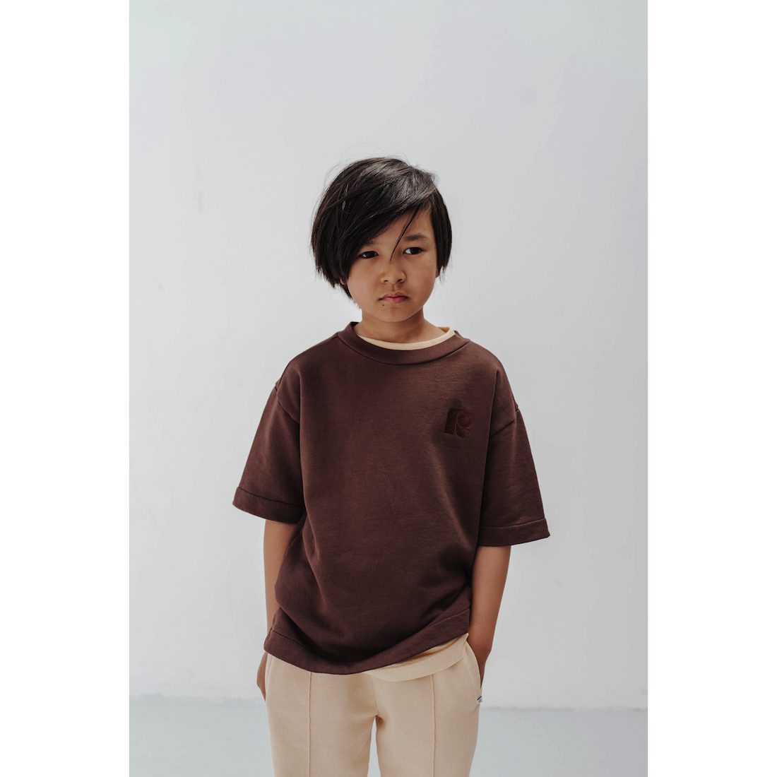Tee Sweat Eggplant Brown & Jogger Dusty Almond