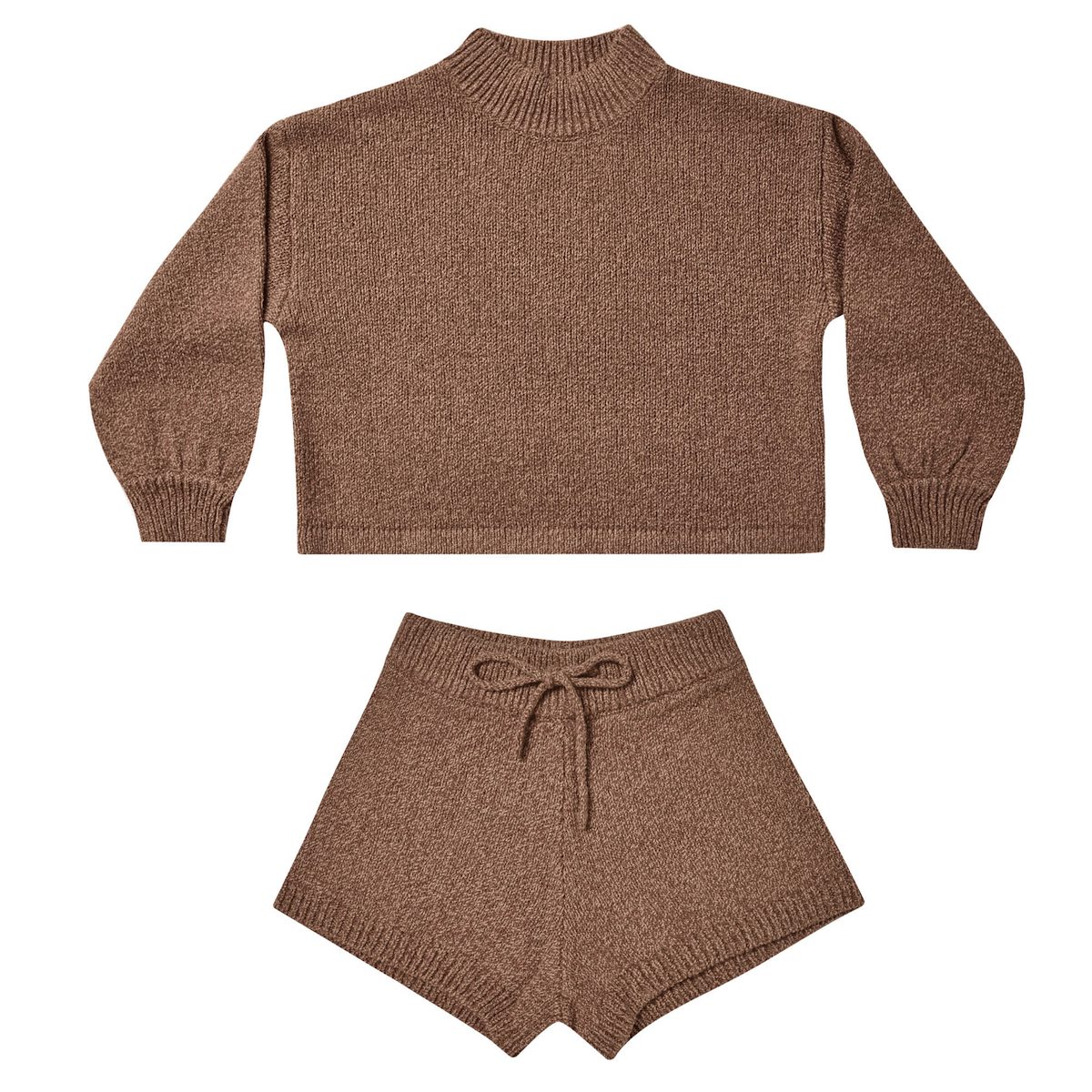 Knit Sweater & Knit Shorts | Heathered Mocha