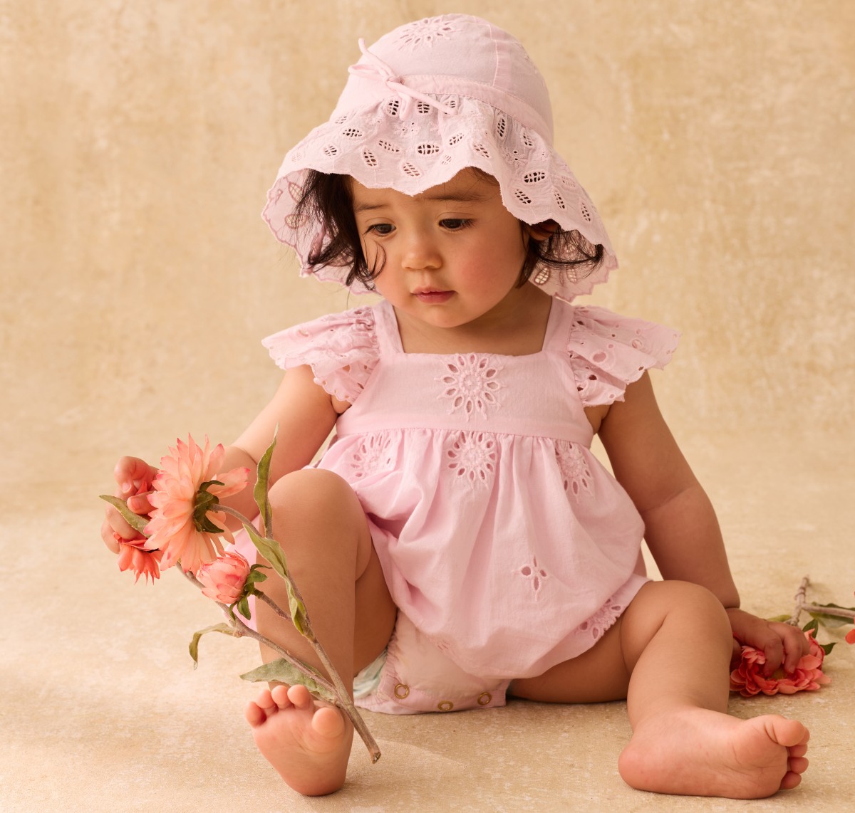Rompers Salome Pink Schiffli