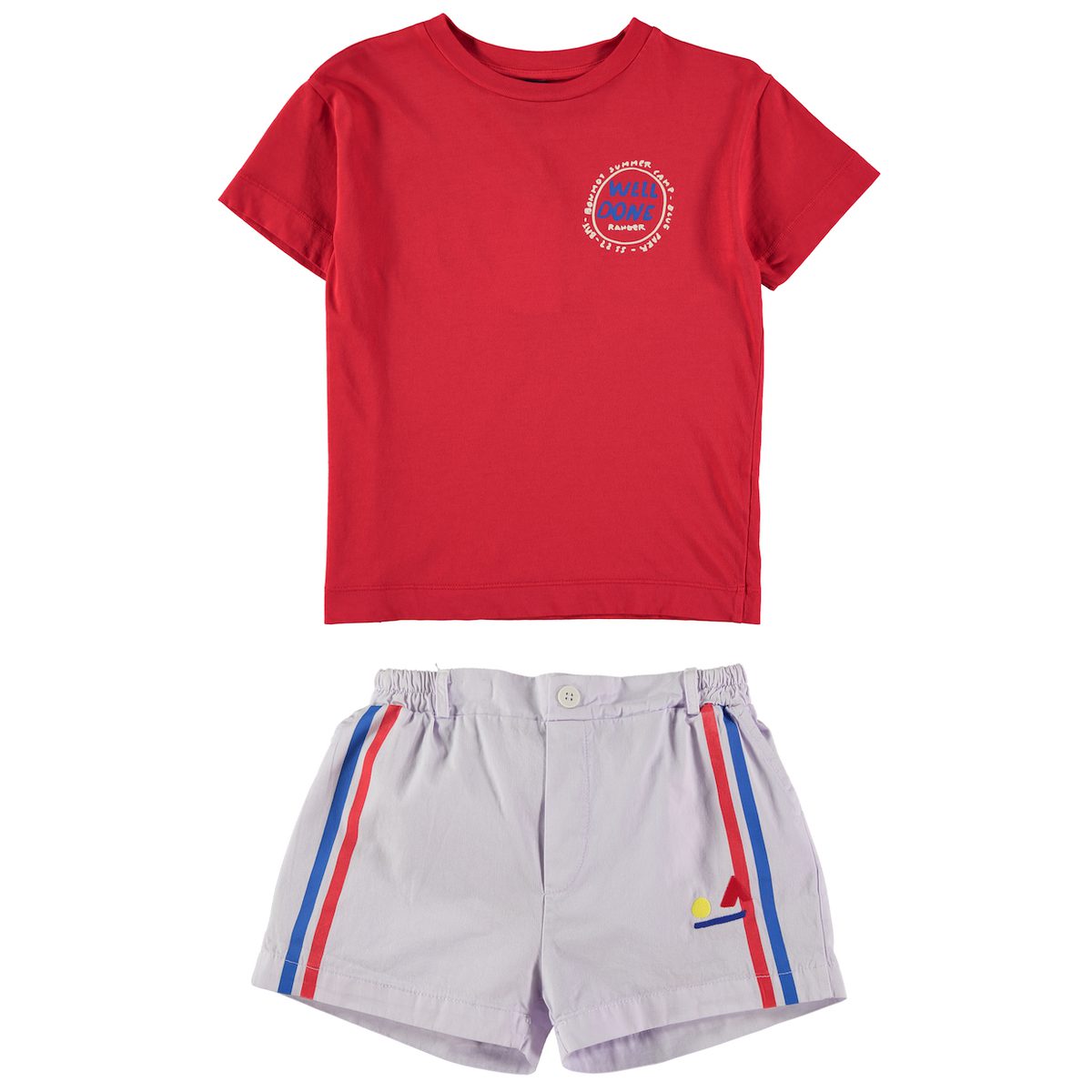 T-Shirt Well Done & Short Button Side Stripes