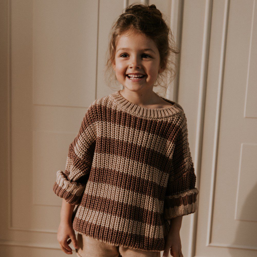 Chunky Knit Sweater | Stripes Dust