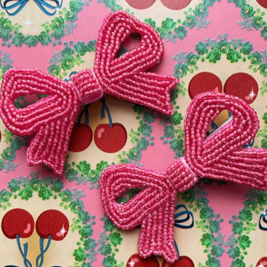 2 Pack Pearly Bow Hairclip | Bubblegum