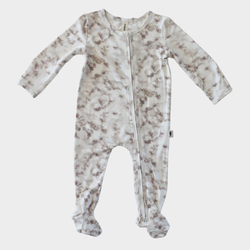 Footie Romper | Tie Dye In Taupe