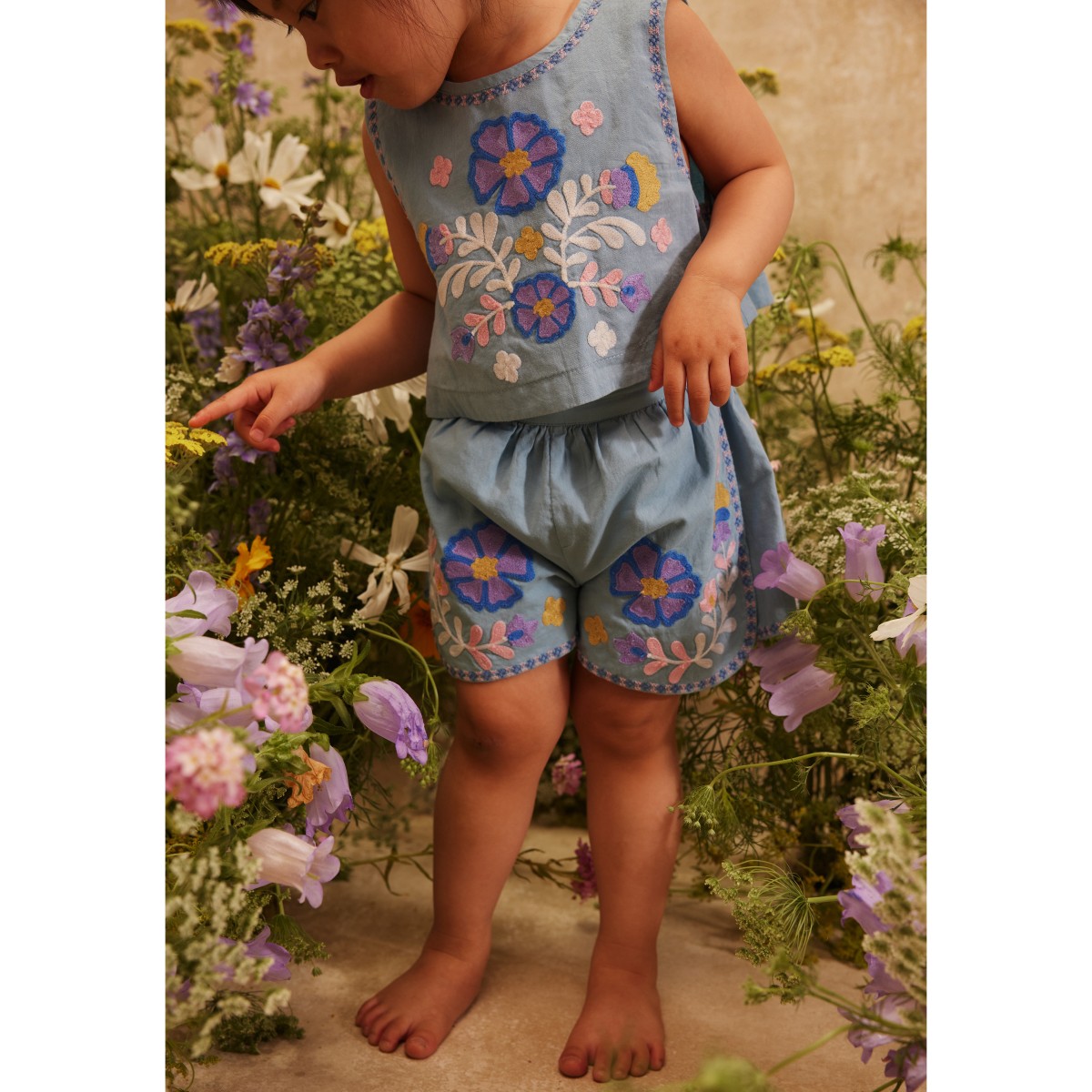 Camisole Albane & Shorts Maïwen Stone Blue