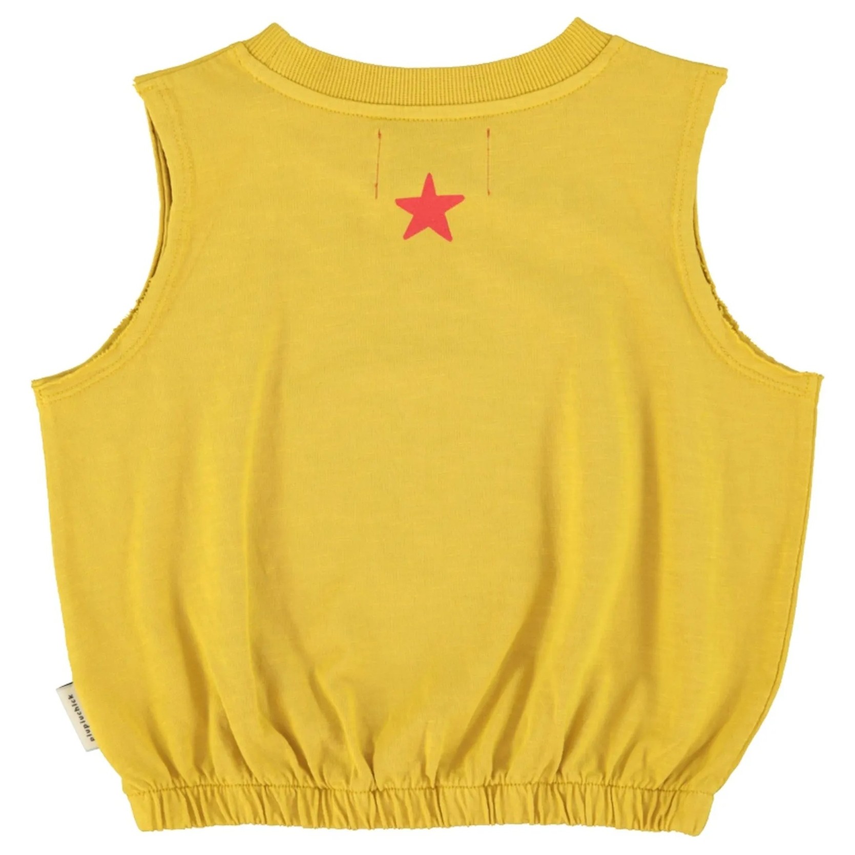 Sleeveless Top Mustard W/ Apple Print