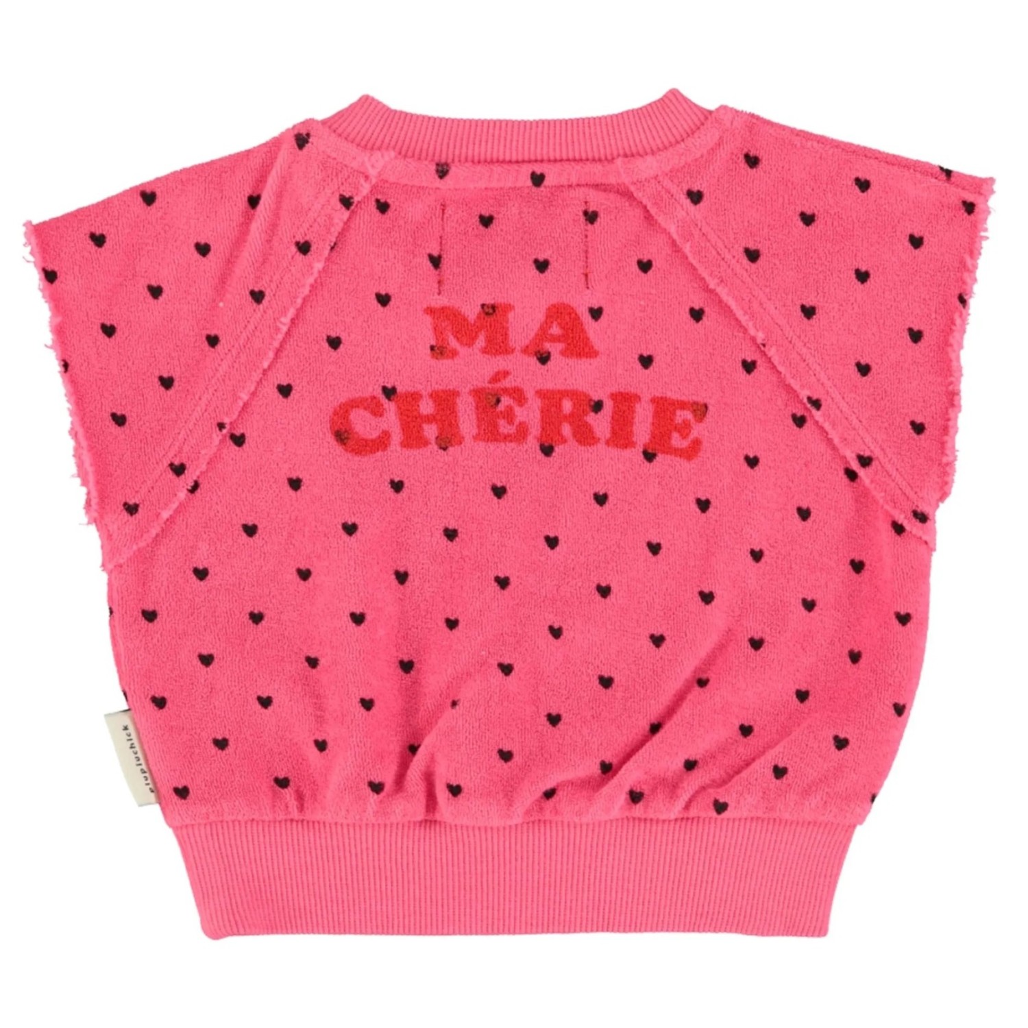 Sleeveless Sweatshirt Pink W/ Cherry Print