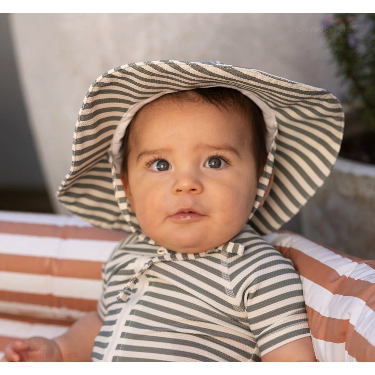 Sun Hat | Sea Green Stripe