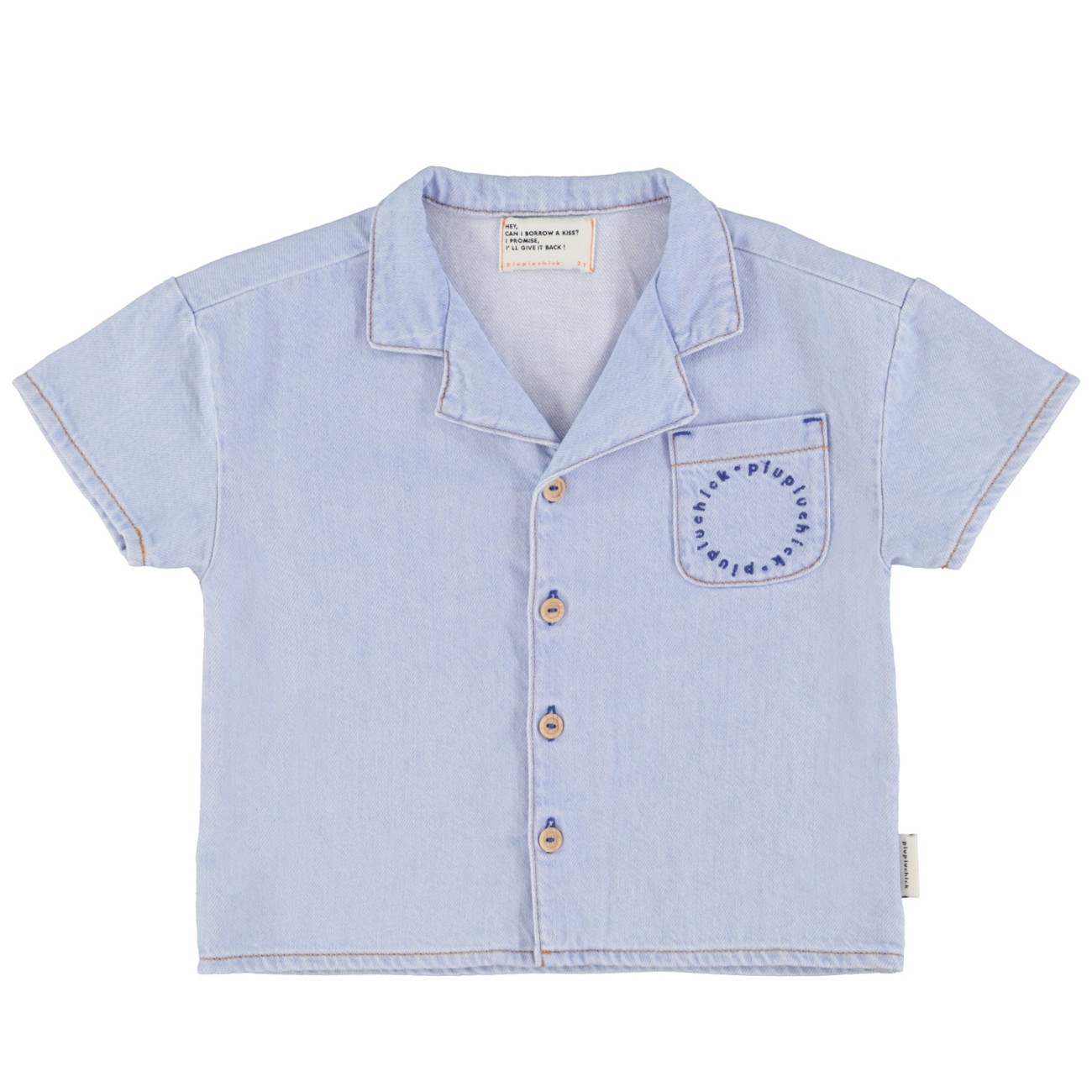 Hawaiian Shirt | Light Blue Soft Denim