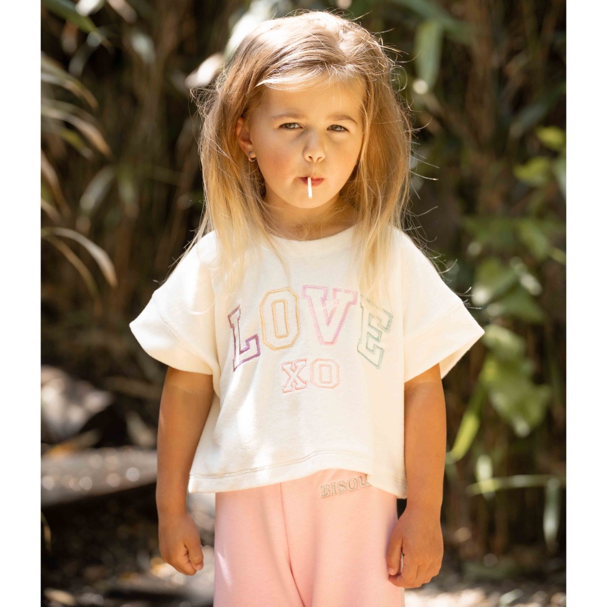 Cream Terry Cotton Relaxed Tee