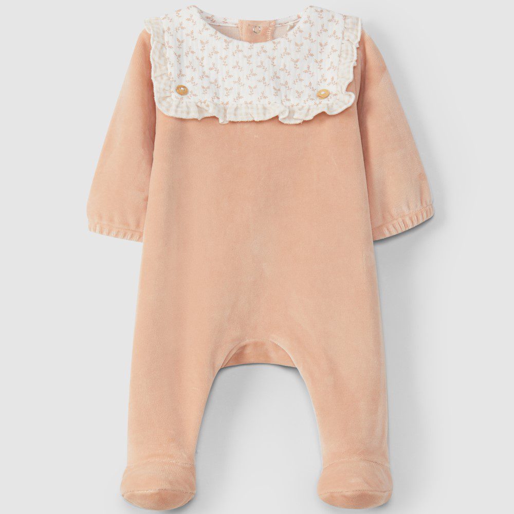 Velvet Babygrow Flowers & Vichy Plaid