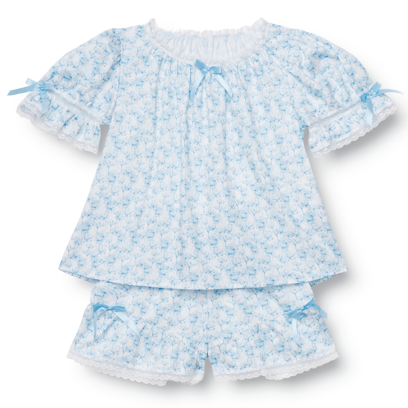 Mari Pajama Set Blue Flowers
