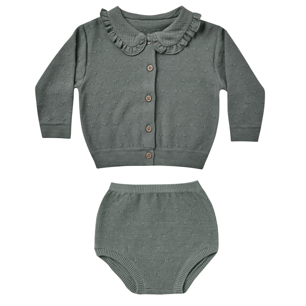 Ruffle Collar Cardigan & Knit Bloomer | Dusk