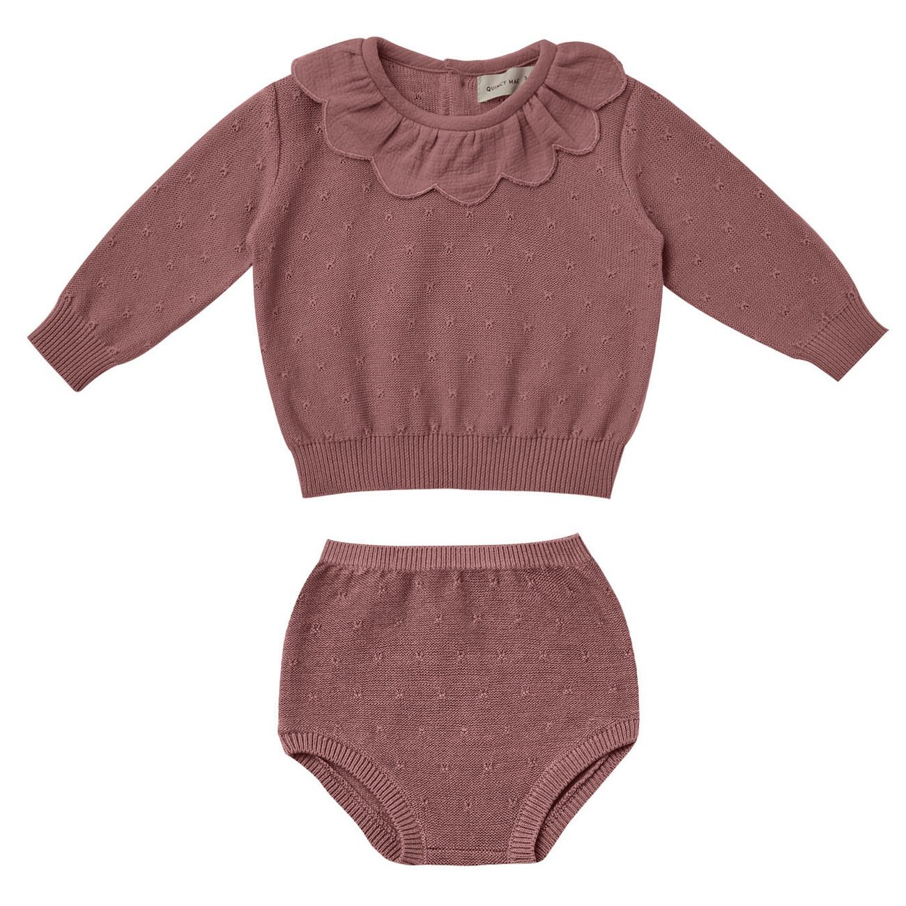 Petal Knit Sweater & Knit Bloomer | Fig