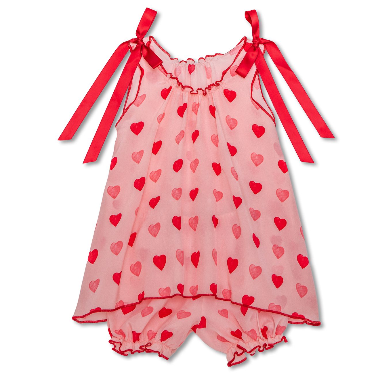 Sylvia Silk Pajama | Pink Hearts