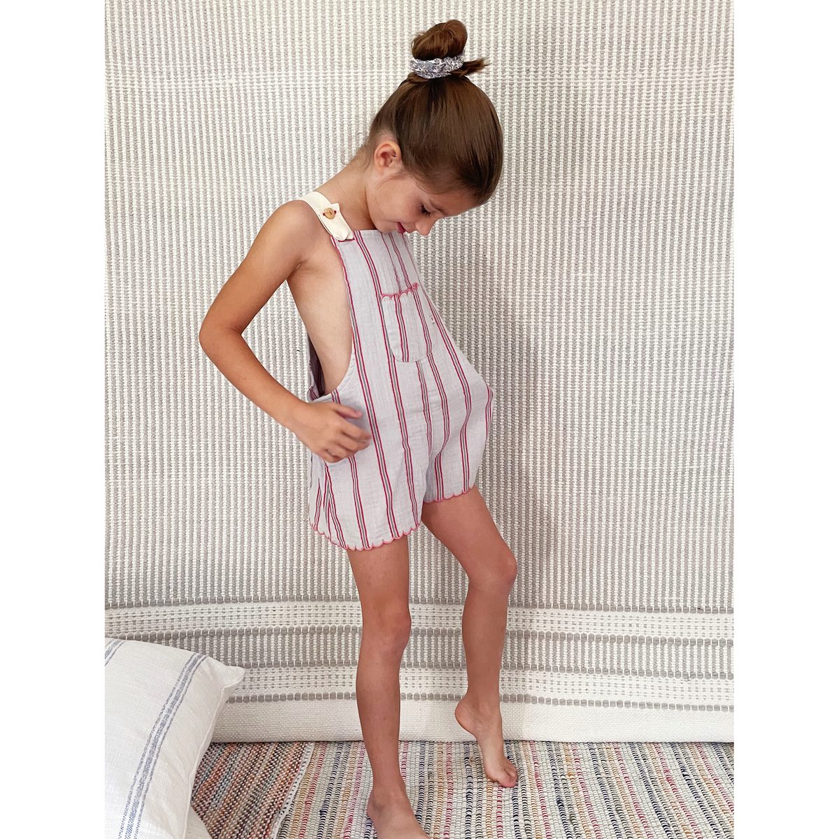 Josette Striped Overall | Sky