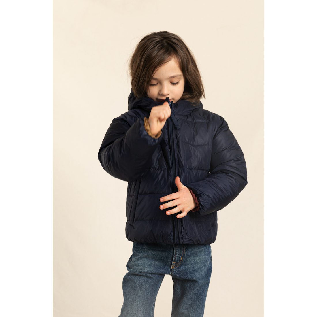 Snowscout REVERSIBLE Navy Colorblock Down Jacket