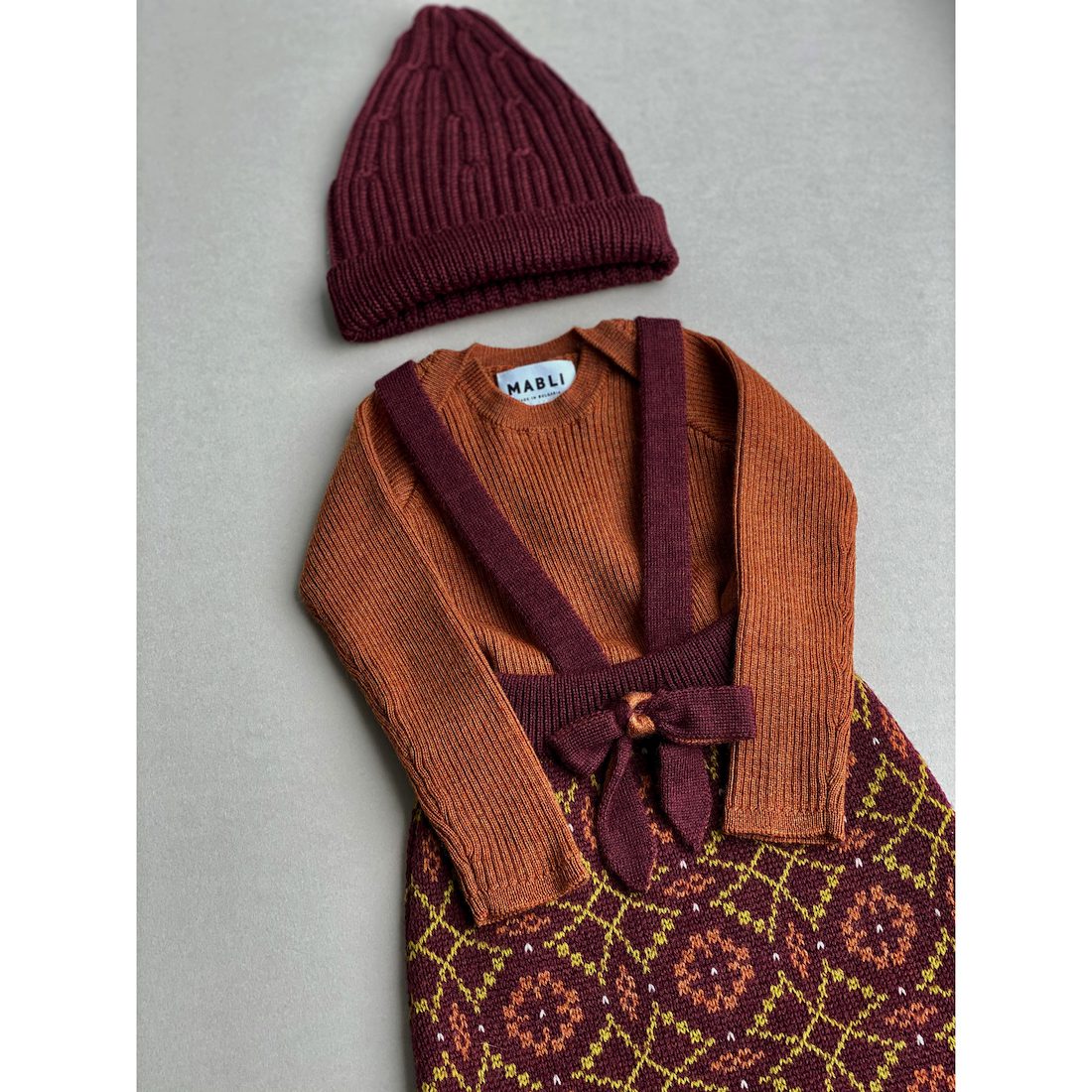 Sylfaen Skinny Rib & Amber Brecon Pants Berry