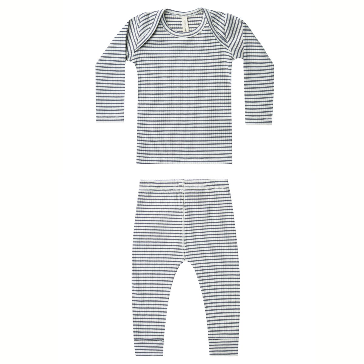 Ribbed L/S Tee & Rib Leggings | Indigo Stripe