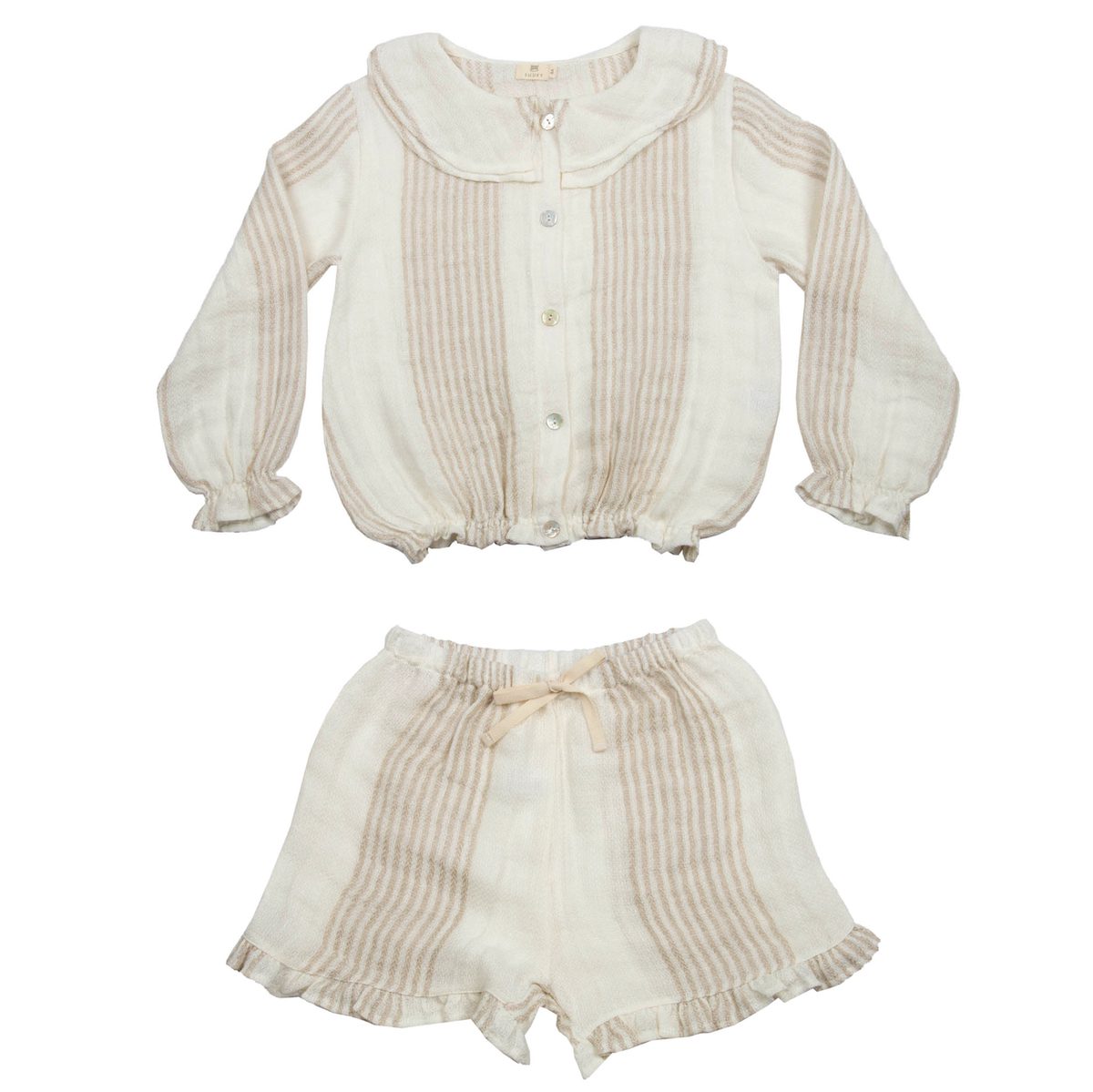 Soft Linen Big Stripes Set Natural