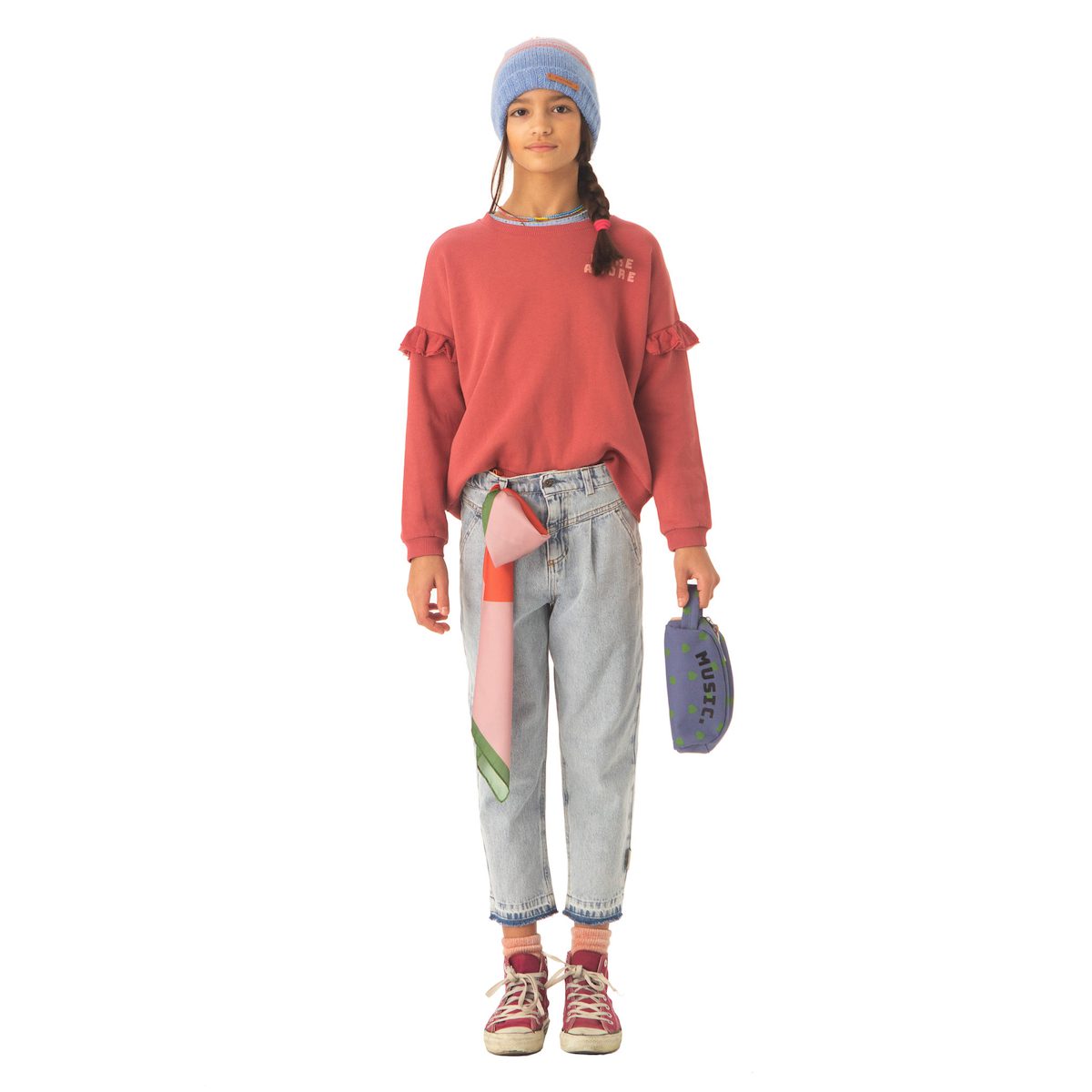 Sweatshirt W/ Frills |  Pomegranate W/ 