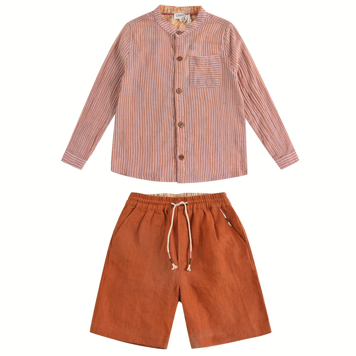 Agrume Stripes Amod Shirt & Cinnamon Obiki Bermuda