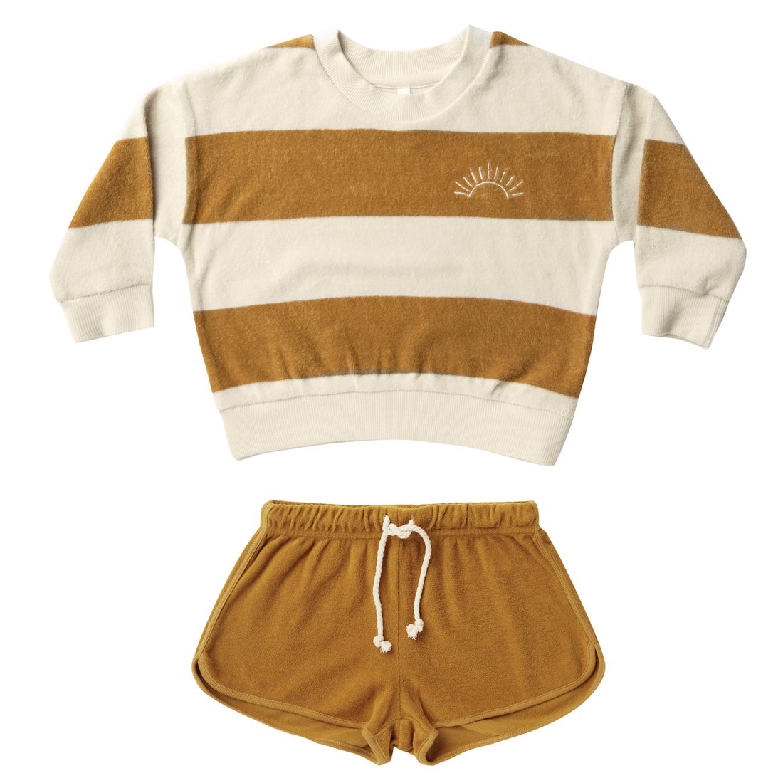 Terry Crewneck & Track Shorts | Goldstripe