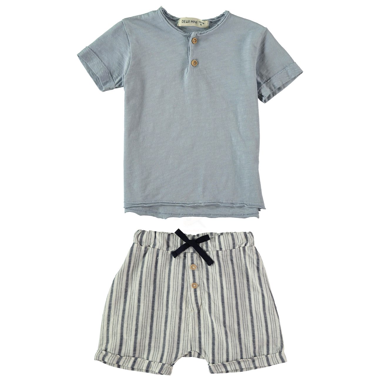 Begur T-Shirt & Stripes Shorts | Celest/Ecru