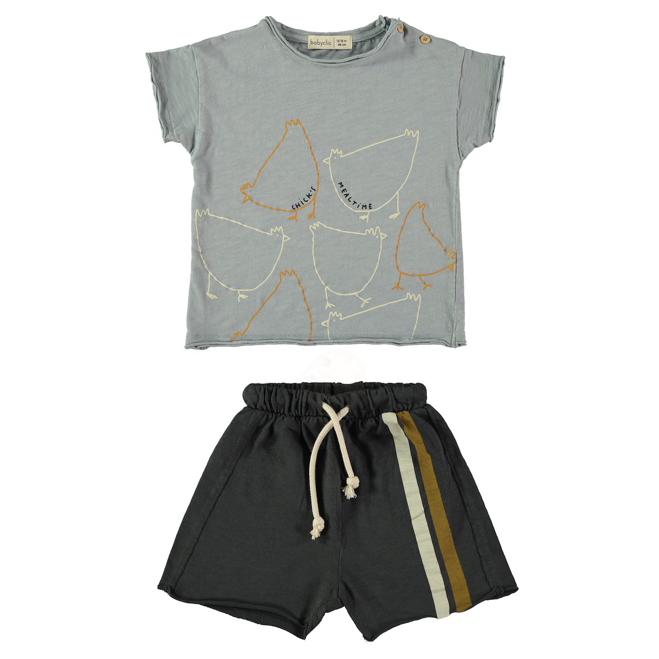 Chicks T-Shirt & Lines Black Short