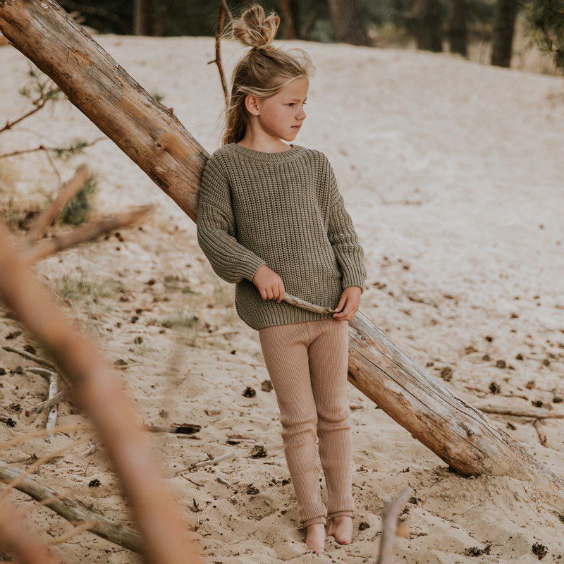 Knitted Leggings Big Rib | Toffee