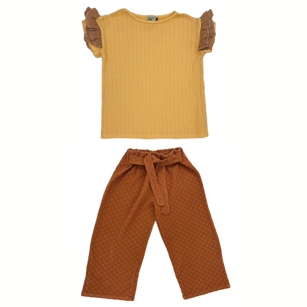 Palmer Ruffles T-Shirt & Palazzo Clay Daisies Pants