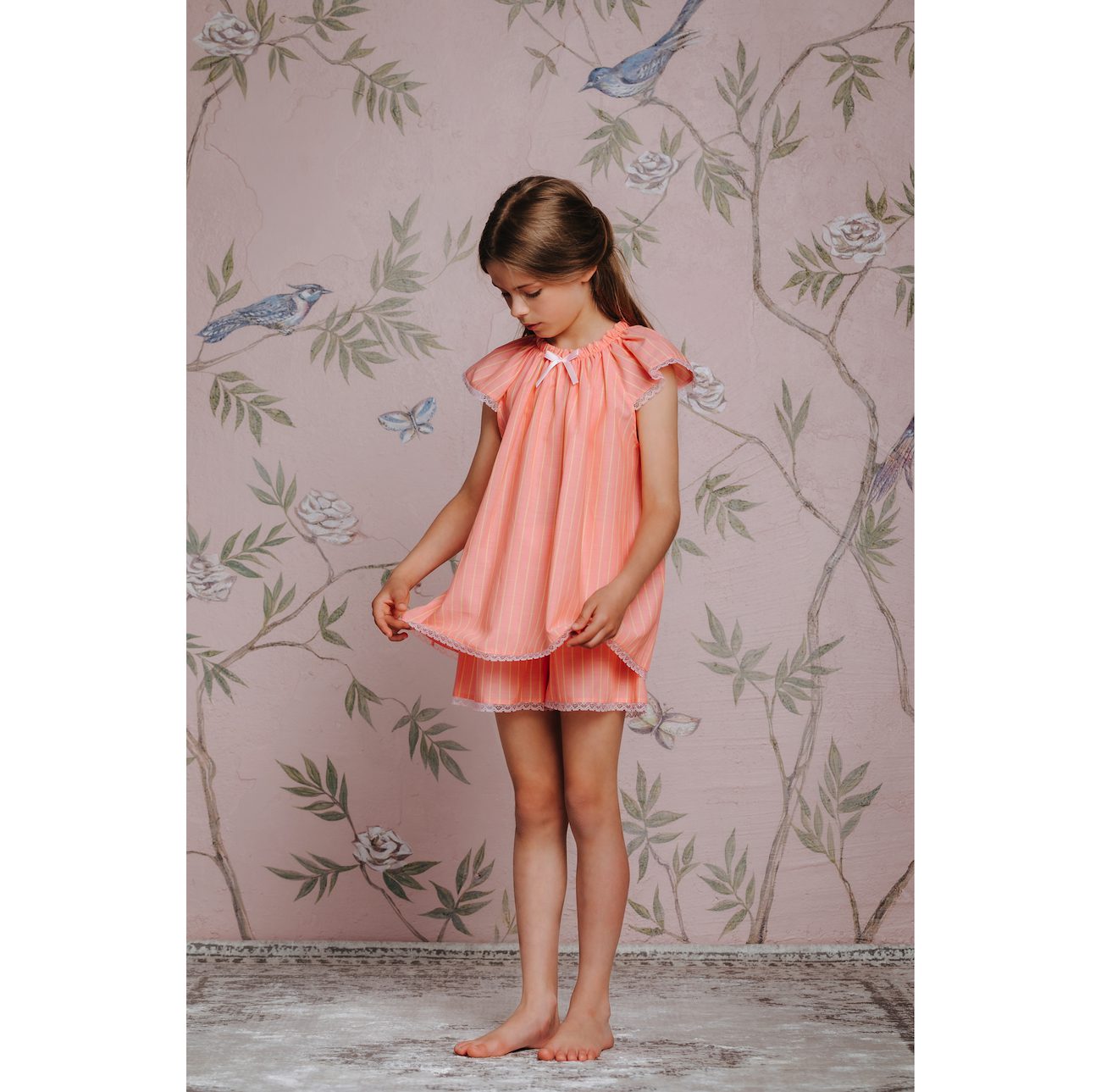 Carita Pajama | Coral Stripes