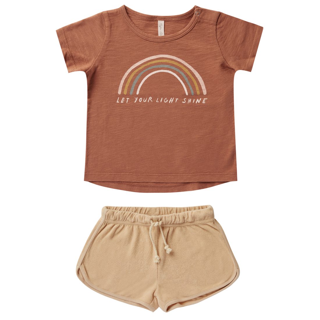 Rainbow Basic Tee & Shell Terry Track Shorts