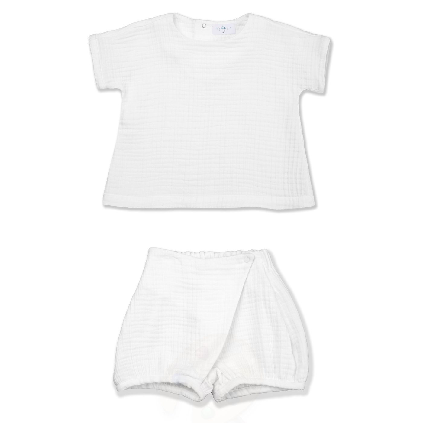 Shirt & Short Musslin Set | White