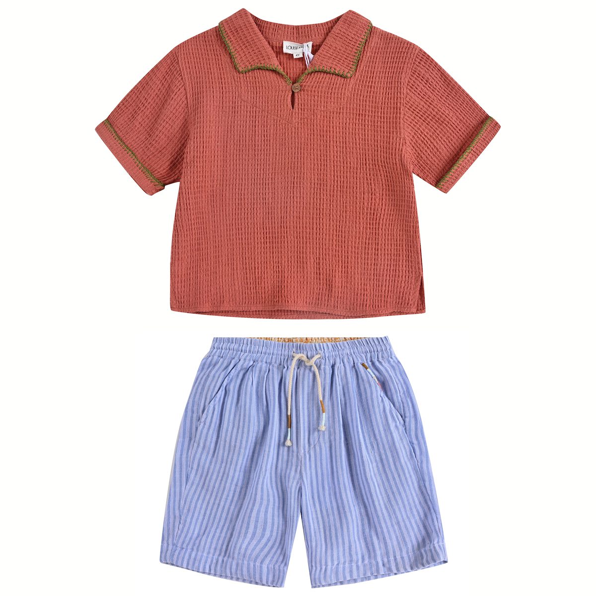 Terracotta Amelio Shirt & Light Blue Obiki Bermuda
