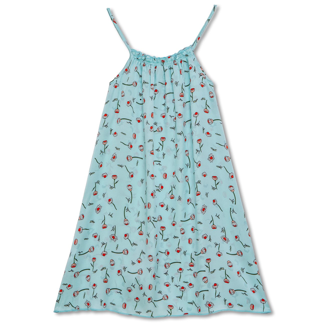 Anabel Silk Nightdress | Blue Flowers