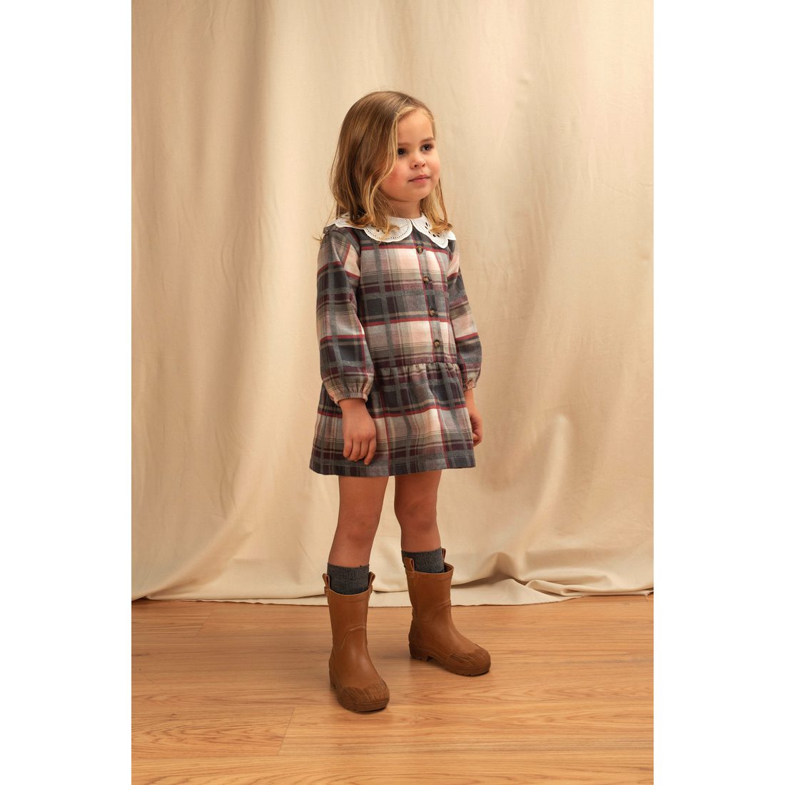 Dress W/ English Embroidered Collar