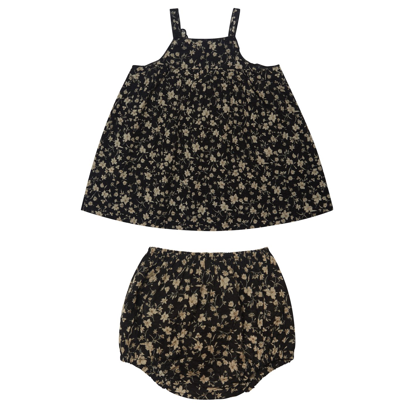 Agave Baby Dress & Lotus Bloomers | Black Floral